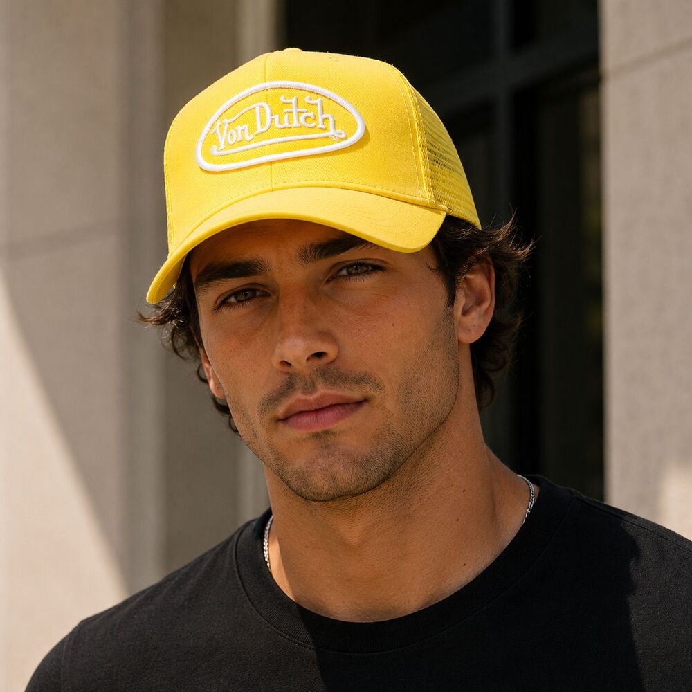 VON DUTCH New Men’s Unisex Trucker Hat Lemon Yellow VDHH0001